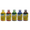 3760002572529 - GOUACHE PAILLETÉE  5 FLACONS 250ML ASSORTIS : VERT LUMIÈRE, ROUGE, BLEU OUTREMER, JAUNE OR, TERRE DE SIENNE