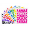 3134725019461 - 2160 GOMMETTES TRIANGLES TAILLES ET COLORIS ASSORTIS