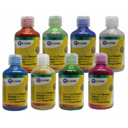 3760002572406 - GOUACHE PAILLET?E  8 FLACONS 250ML COLORIS F?TES