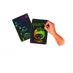3471057501333 - 10 CARTES A GRATTER 15X21CM NOIR/ARC EN CIEL