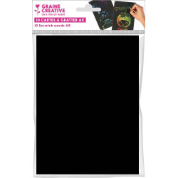 3471057501333 - 10 CARTES A GRATTER 15X21CM NOIR/ARC EN CIEL