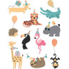3701385300231 - 60 GOMMETTES DÉCALCOMANIE TEXTILE ET PAPIER THÈME ANIMAUX