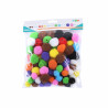 3701385300866 - 100 POMPONS À TROUS TAILLES ET COLORIS ASSORTIS
