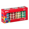 8410782024101 - 4 ROULEAUX DE 1410 GOMMETTES RONDES 20MM MÉTALLISÉES ASSORTIES