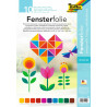 4001868455496 - PAPIER ELECTROSTATIQUE TRANSPARENT POUR VITRAIL 23X33CM 10F COLORIS ASSORTIS