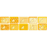 4001868040005 - 30F PAPIER IMPRIMES 24X32CM MOTIFS BASICS JAUNE