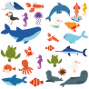3134725022492 - GOMMETTES THÉMATIQUES GEANTES ASSORTIES ANIMAUX DE LA MER ET DE LA PLAGE
