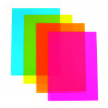 3532435403219 - 4 FEUILLES PLASTIQUE DINGUE FLUO 20x26CM