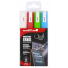 3296280046785 - UNI-CHALK 4 MARQUEURS POINTE CONIQUE MOYENNE COLORIS ASSORTIS