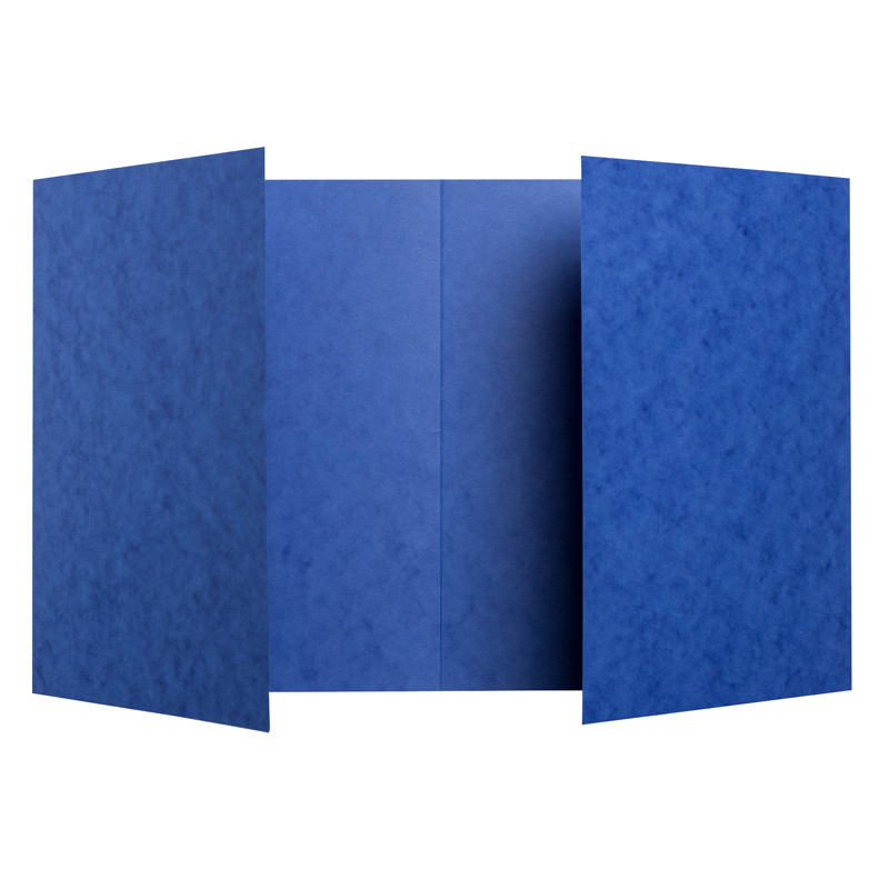 PROTÈGE-CAHIER CARTON 17X22 2 RABATS 225GR  BLEU