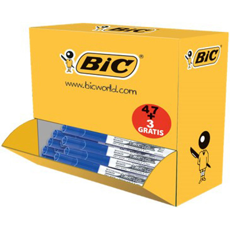3086123465435 - VELLEDA 1741 MEDIUM VALUEPACK 50 MARQUEURS BLEU DONT 3 GRATUITS