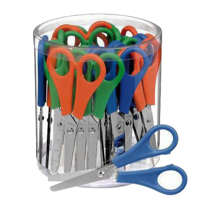 3701254709820 - POT 24 CISEAUX BOUTS RONDS 13CM DROITIER 1ER PRIX