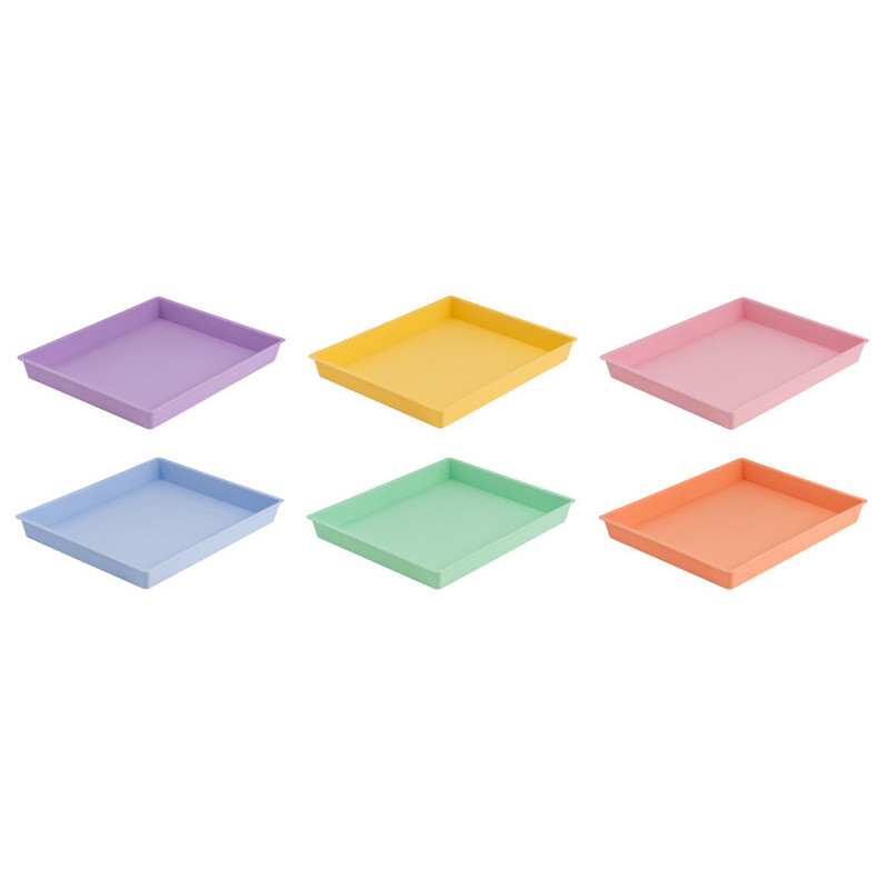 8425901211935 - LOT 6 PLATEAUX COULEURS PASTEL ASSORTIES