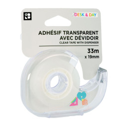 3539012002339 - ADHÉSIF TRANSPARENT 19MMX33M SUR DÉVIDOIR