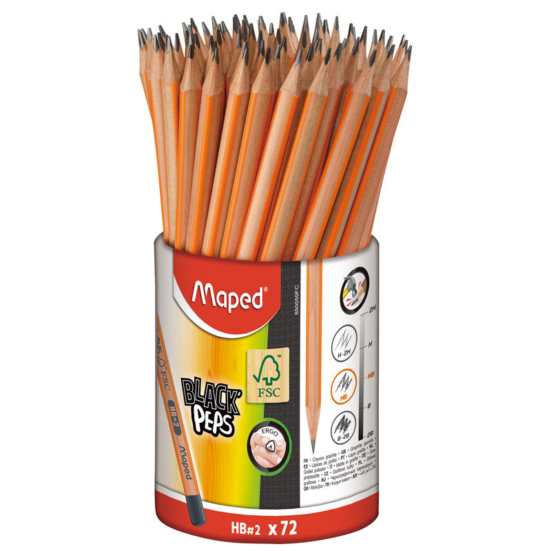 3154148500599 - BLACK PEP'S HB POT 72 CRAYONS GRAPHITE