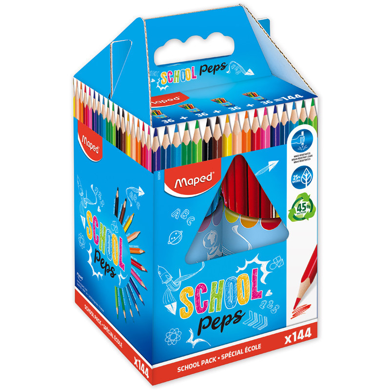 3154148320043 - SCHOOLPEP'S CLASSPACK 144 CRAYONS COULEURS ASSORTIS