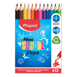 3154148340300 - SCHOOLPEP'S MAXI 12 CRAYONS COULEURS ASSORTIS