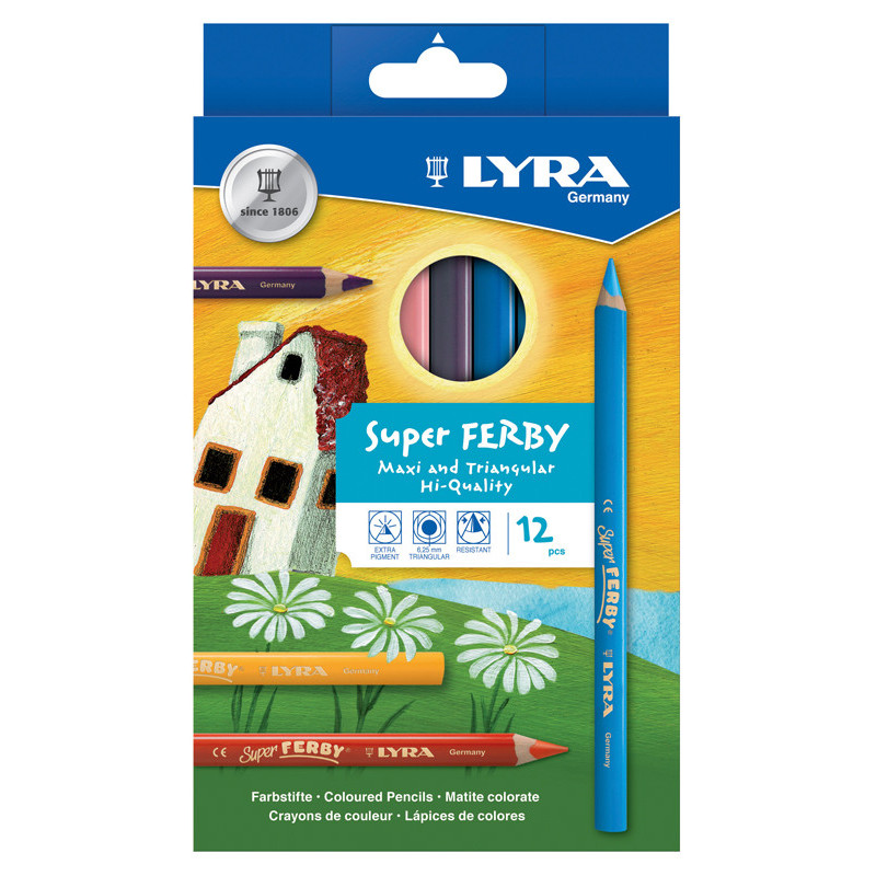 4084900451083 - SUPER FERBY 12 CRAYONS COULEURS ASSORTIS