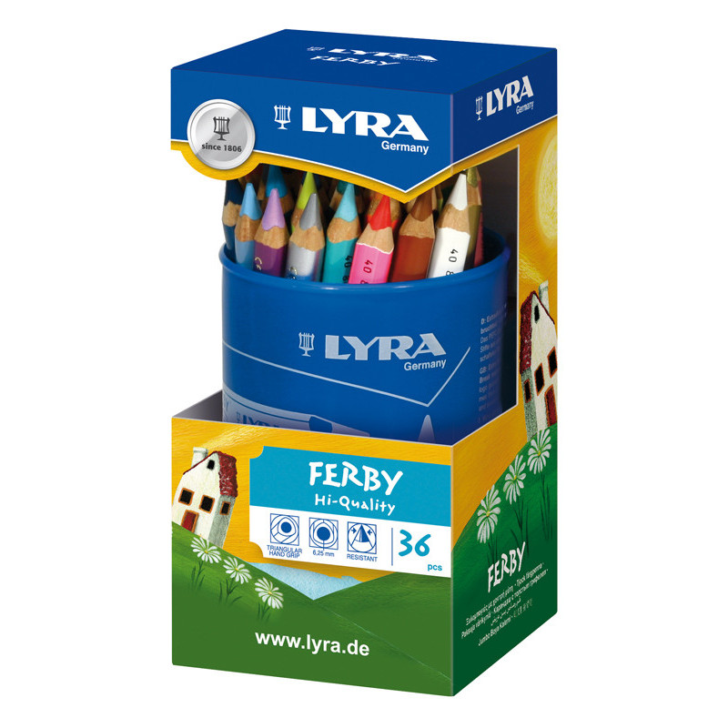4084900290187 - FERBY POT 36 CRAYONS COULEURS ASSORTIS