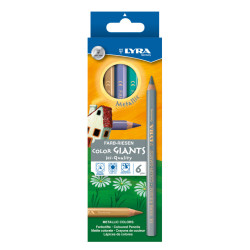 4084900270899 - COULEURS GÉANTES 6 CRAYONS COULEURS MÉTALLIQUES ASSORTIS