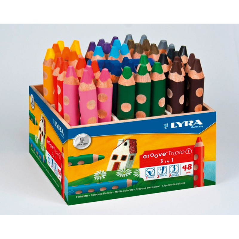 4084900302163 - GROOVE TRIPLE ONE CLASSPACK 48 CRAYONS COULEURS ASSORTIS