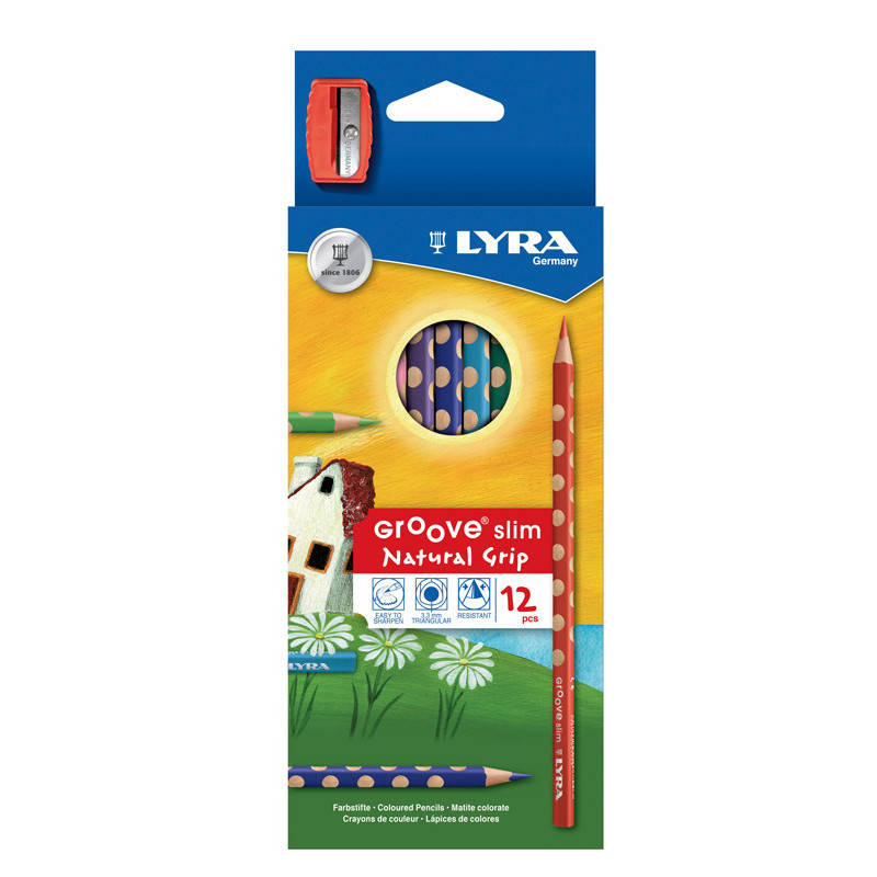4084900202401 - GROOVE SLIM 12 CRAYONS COULEURS ASSORTIS