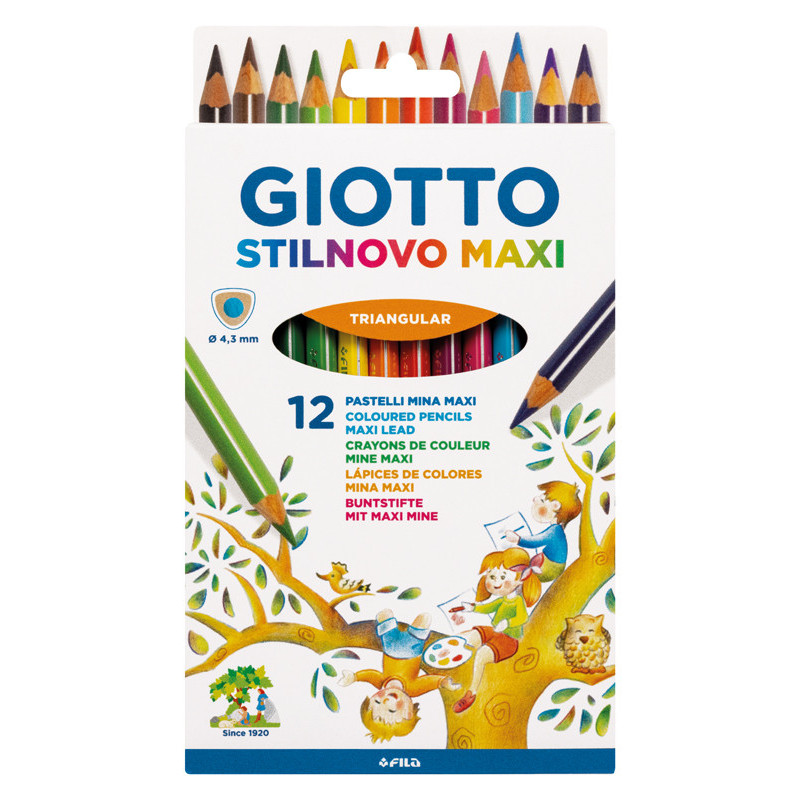 8000825013805 - STILNOVO MAXI 12 CRAYONS COULEURS ASSORTIS