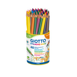 8000825014086 - STILNOVO MAXI POT 48 CRAYONS COULEURS ASSORTIS