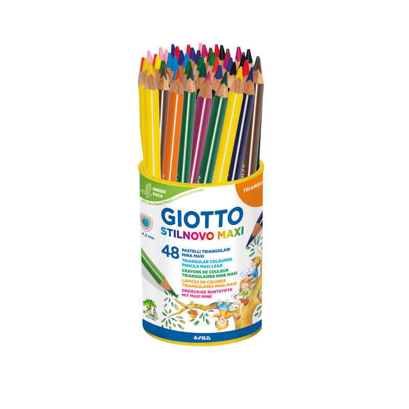 8000825014086 - STILNOVO MAXI POT 48 CRAYONS COULEURS ASSORTIS