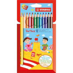 4006381357760 - TRIO THICK 12 CRAYONS COULEURS ASSORTIS