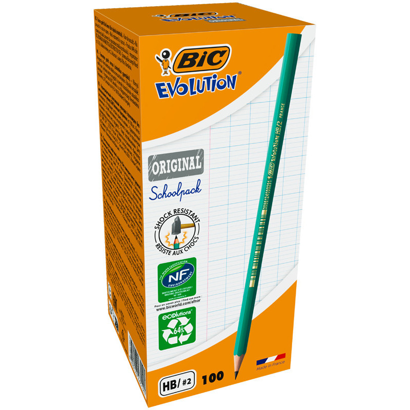 3086123465121 - ÉCOLUTIONS HB BOÎTE 100 CRAYONS GRAPHITE DONT 5 GRATUIT