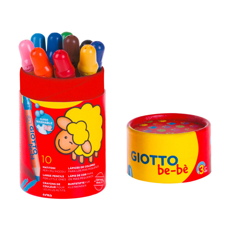 8000825018947 - BE-BÈ POT DE 10 CRAYONS COULEURS ASSORTIS