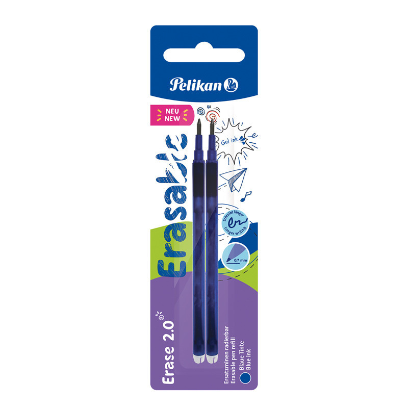 2 RECHARGES EFFACABLES ERASE 2.0 COLORIS BLEU