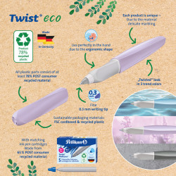 5 CARTOUCHES ROLLER PELIKANO TWIST ECO COLORIS BLEU