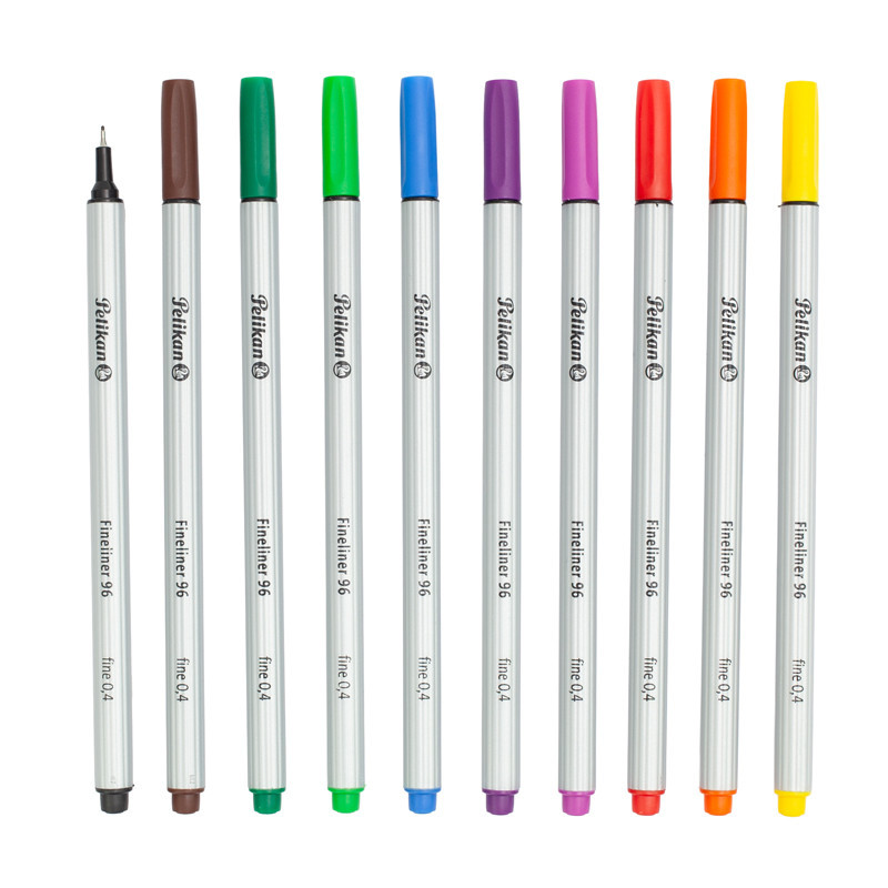 PELIKAN 96 10 FEUTRES ECRITURE FINE COLORIS ASSORTIS