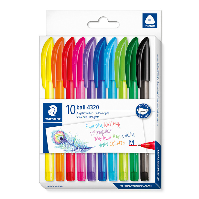 4007817102916 - BALL432 MEDIUM 10 STYLOS BILLES COLORIS ASSORTIS