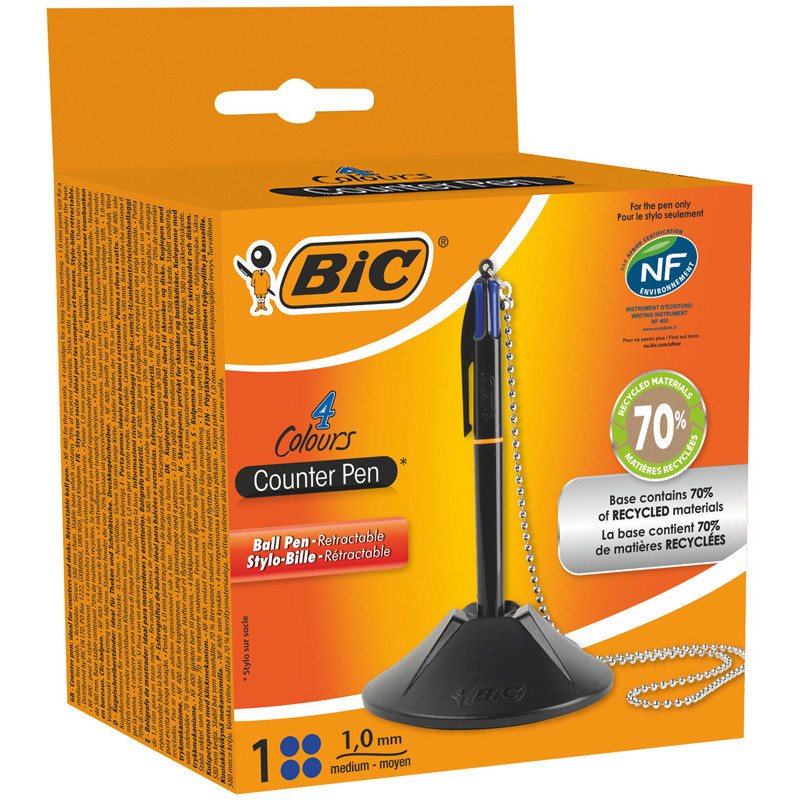 3086123340596 - STYLO BILLE SUR SOCLE 4 BILLES BLEU