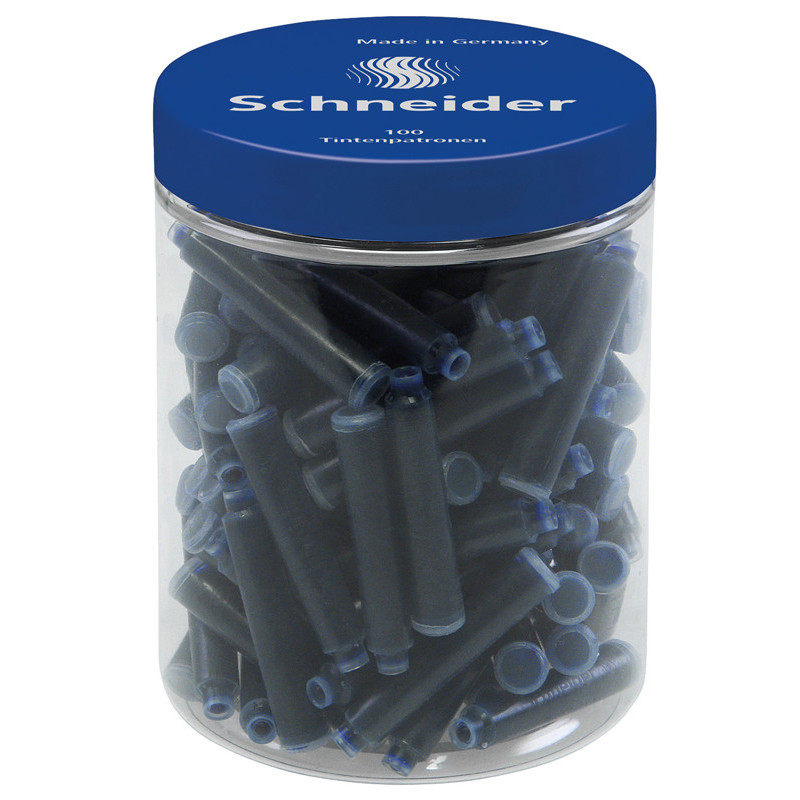 4004675111401 - POT 100 CARTOUCHES ENCRE COURTES BLEU