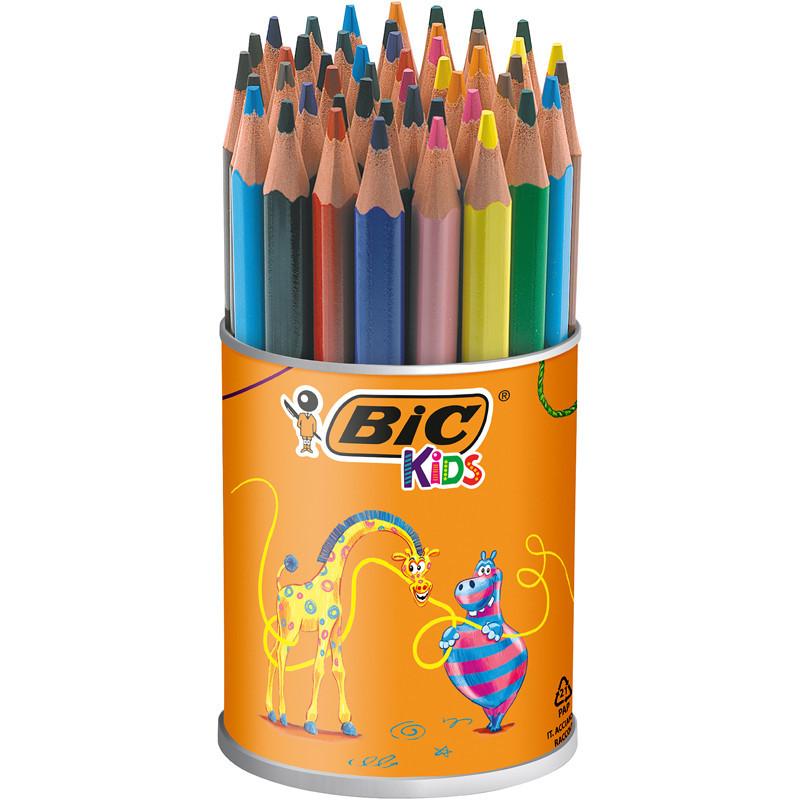 3086124001700 - KIDS ÉVOLUTION TRIANGLE POT 48 CRAYONS COULEURS ASSORTIS