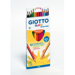 8000825275807 - ÉLIOS WOOD FREE 12 CRAYONS COULEURS ASSORTIS