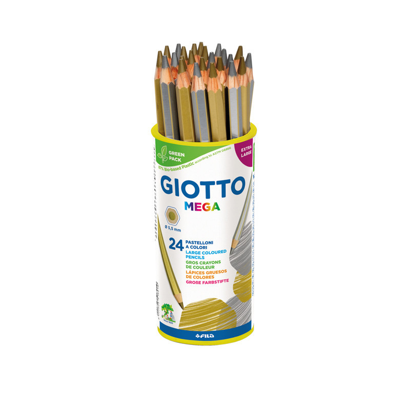 8000825518010 - MÉGA POT 24 CRAYONS COULEURS OR/ARGENT
