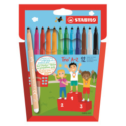 4006381355346 - TRIO A-Z 12 FEUTRES COLORIS ASSORTIS