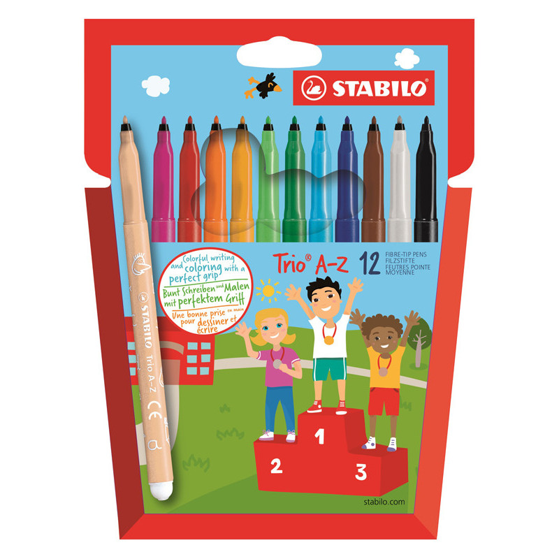 4006381355346 - TRIO A-Z 12 FEUTRES COLORIS ASSORTIS