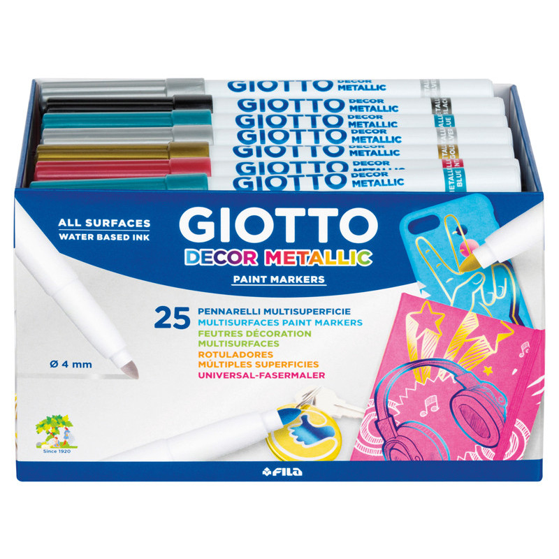 8000825524509 - DÉCOR MÉTAL SCHOOLPACK 25 FEUTRES COLORIS ASSORTIS