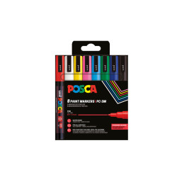 4902778154519 - POSCA PC-3M 8 MARQUEURS COLORIS ASSORTIS