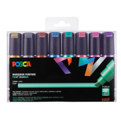 3296280021744 - POSCA PC-8K 8 MARQUEURS COLORIS MÉTAL ASSORTIS