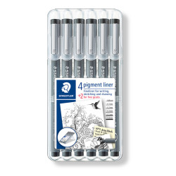 4007817308356 - PIGMENT LINER 6 FEUTRES NOIRS
