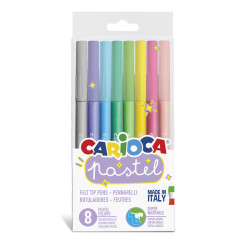 8003511430320 - CARIOCA 8 FEUTRES DESSIN COLORIS PASTELS ASSORTIS