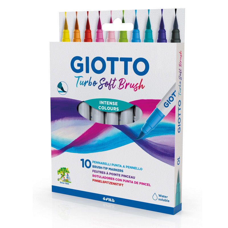 8000825049224 - TURBO SOFT BRUSH 10 FEUTRES PINCEAUX COLORIS ASSORTIS