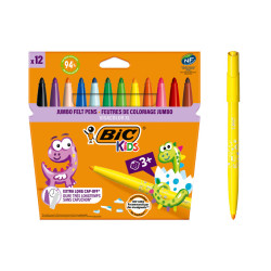 3086123249257 - VISACOLOR XL 12 FEUTRES COLORIS ASSORTIS
